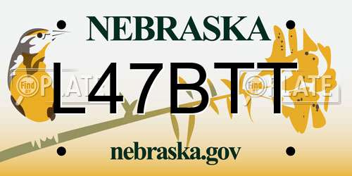 L47BTT Nebraska License Plate