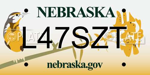 L47SZT Nebraska License Plate