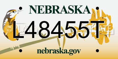 L48455T Nebraska License Plate