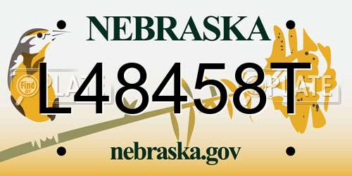 L48458T Nebraska License Plate