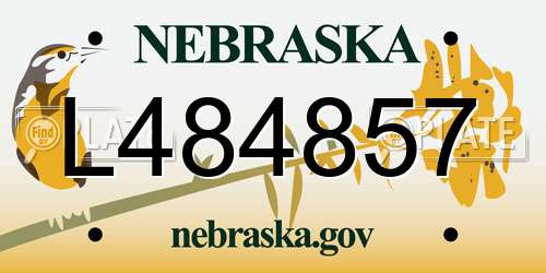 L484857 Nebraska License Plate