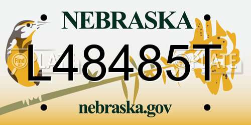 L48485T Nebraska License Plate