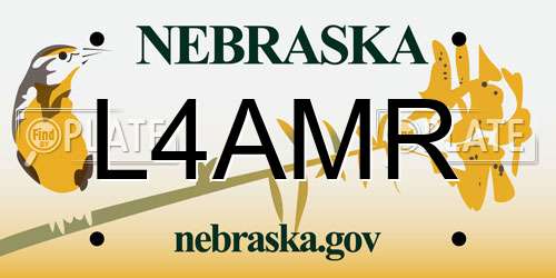 L4AMR Nebraska License Plate