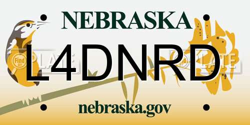L4DNRD Nebraska License Plate