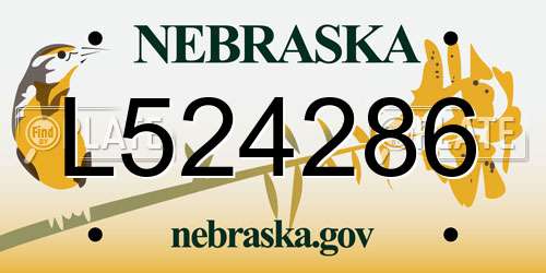 L524286 Nebraska License Plate