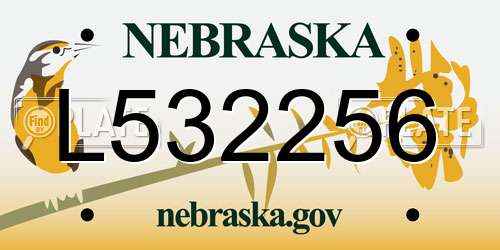 L532256 Nebraska License Plate