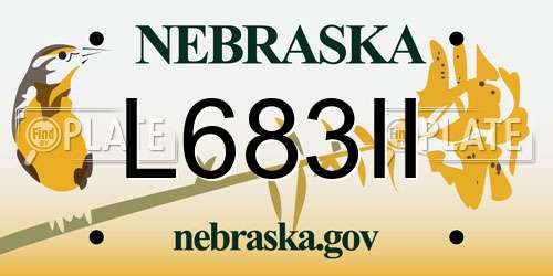 L683II Nebraska License Plate