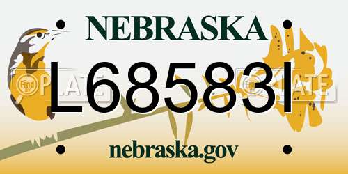 L68583I Nebraska License Plate