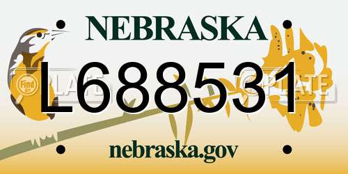 L688531 Nebraska License Plate