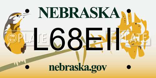 L68EII Nebraska License Plate