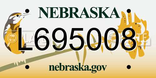 L695008 Nebraska License Plate