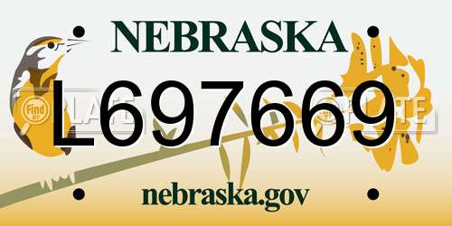 L697669 Nebraska License Plate