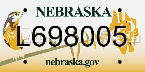 L698005 Nebraska License Plate