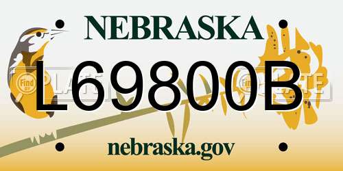 L69800B Nebraska License Plate