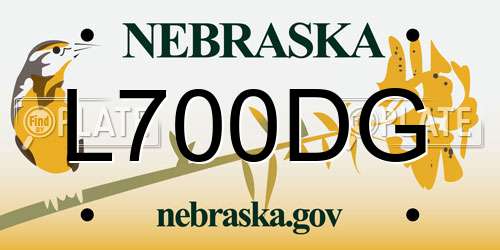 L700DG Nebraska License Plate