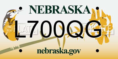 L700QG Nebraska License Plate