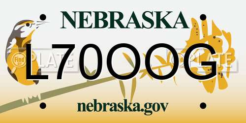 L70OOG Nebraska License Plate