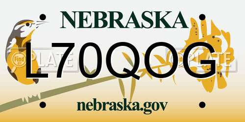 L70QOG Nebraska License Plate