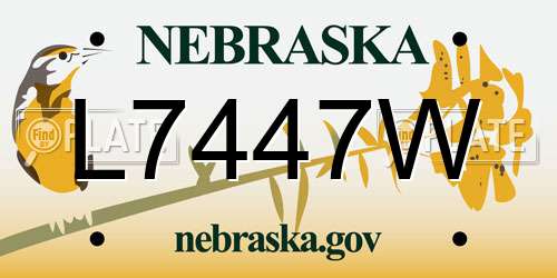 L7447W Nebraska License Plate