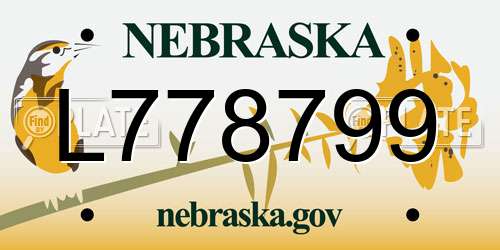 L778799 Nebraska License Plate