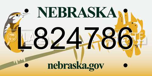 L824786 Nebraska License Plate