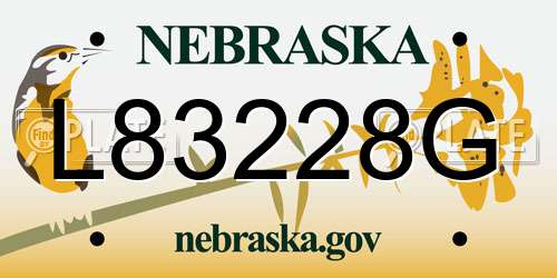L83228G Nebraska License Plate