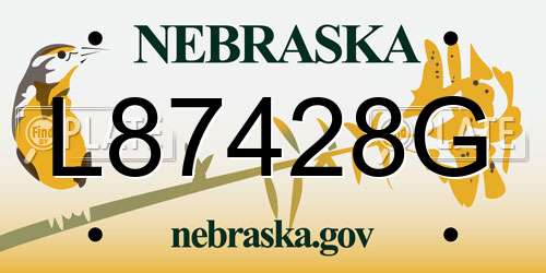 L87428G Nebraska License Plate