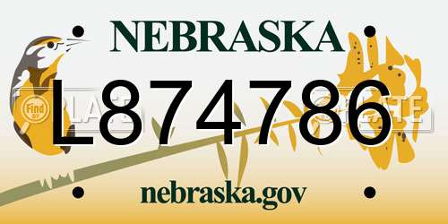 L874786 Nebraska License Plate
