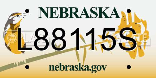 L88115S Nebraska License Plate