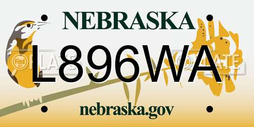 L896WA Nebraska License Plate