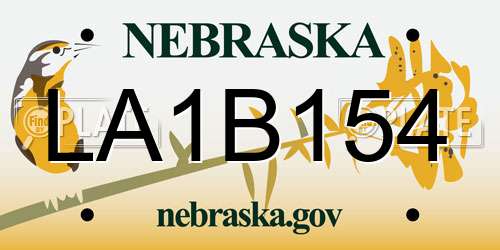 LA1B154 Nebraska License Plate