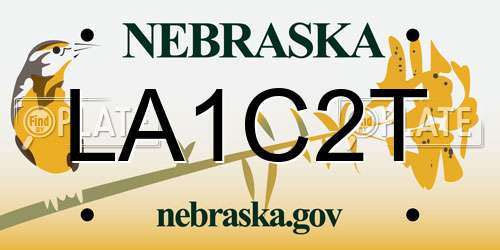 LA1C2T Nebraska License Plate