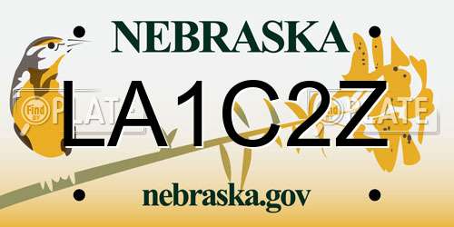 LA1C2Z Nebraska License Plate