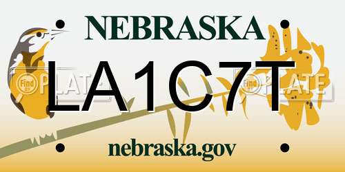LA1C7T Nebraska License Plate