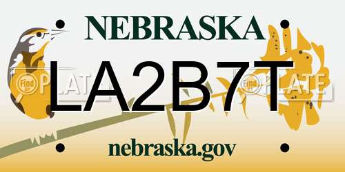 LA2B7T Nebraska License Plate