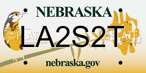 LA2S2T Nebraska License Plate