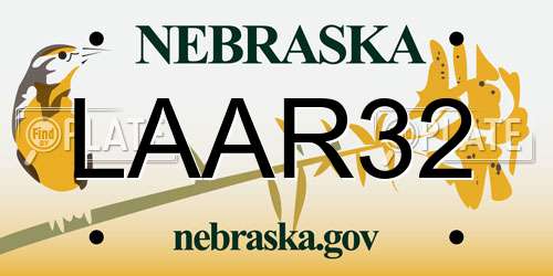 LAAR32 Nebraska License Plate
