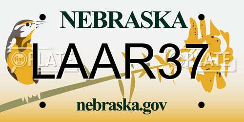 LAAR37 Nebraska License Plate