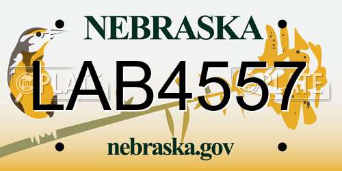 LAB4557 Nebraska License Plate