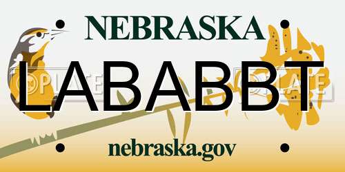 LABABBT Nebraska License Plate