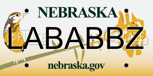 LABABBZ Nebraska License Plate