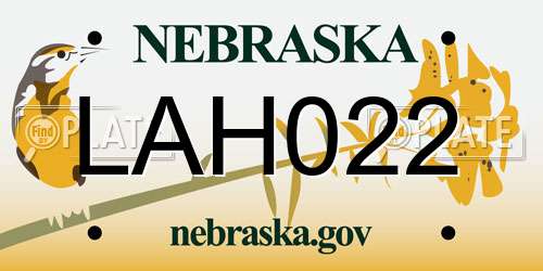 LAH022 Nebraska License Plate