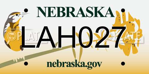 LAH027 Nebraska License Plate
