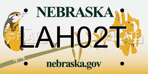 LAH02T Nebraska License Plate