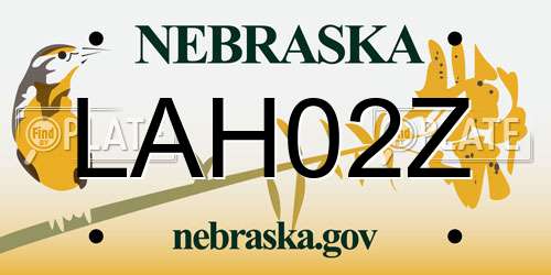 LAH02Z Nebraska License Plate