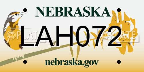 LAH072 Nebraska License Plate