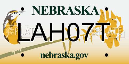 LAH07T Nebraska License Plate