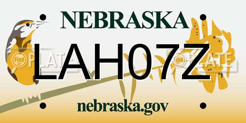 LAH07Z Nebraska License Plate