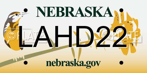 LAHD22 Nebraska License Plate