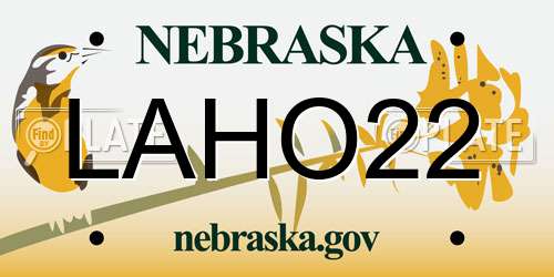 LAHO22 Nebraska License Plate